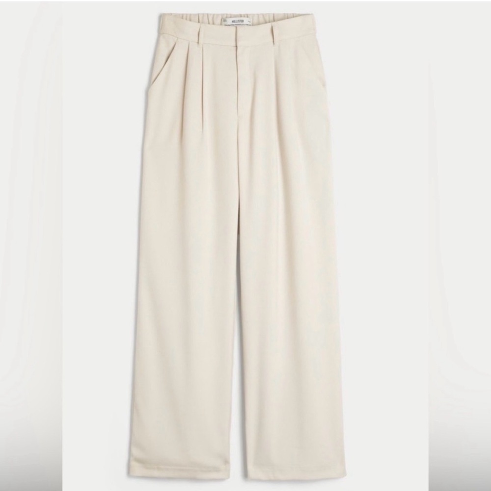 Hollister Livvy White Wide Leg High Rise Pants size XS Short NWT - Picture 3 of 8